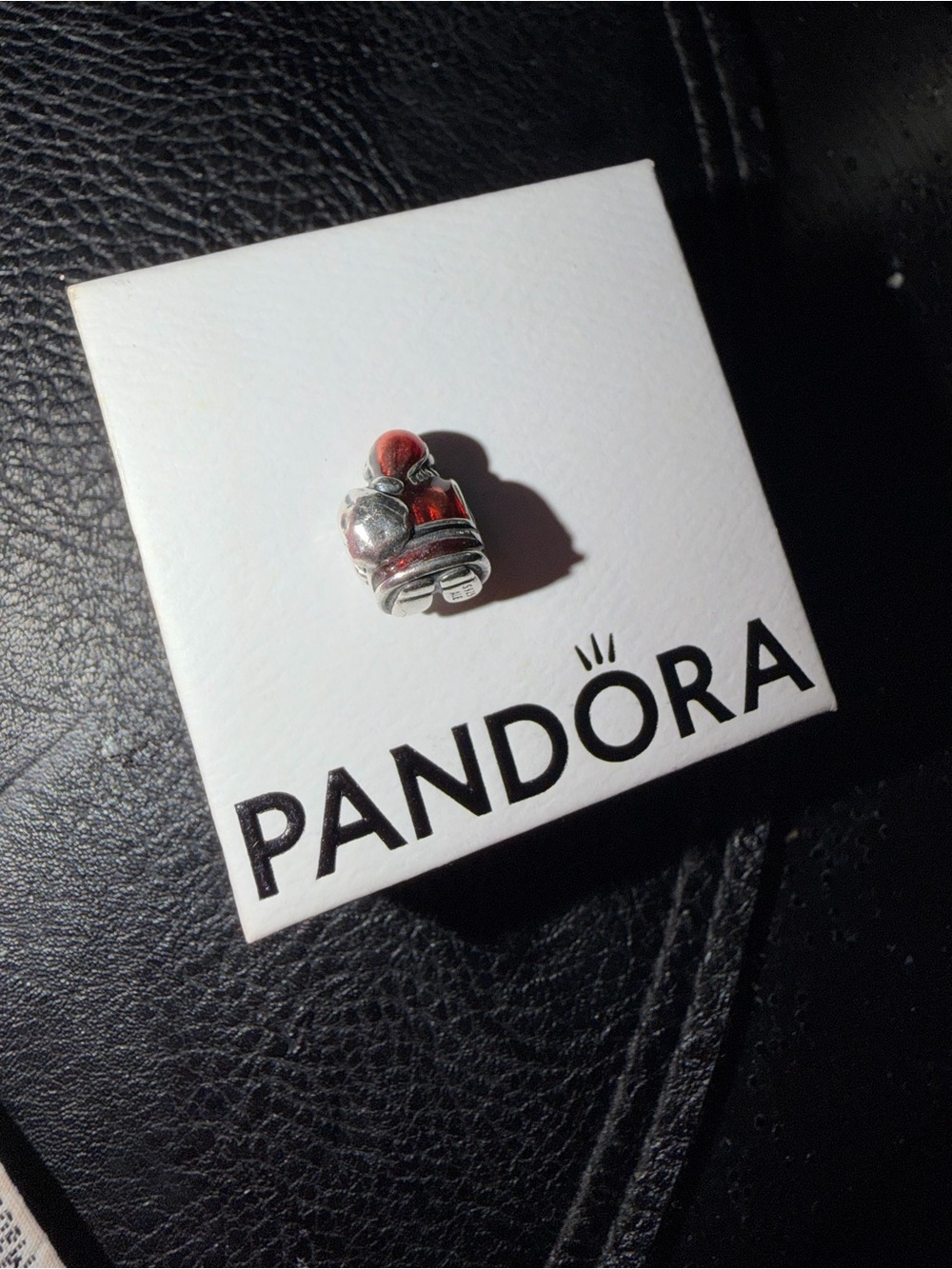Pandora Silver and Red Santa Charm